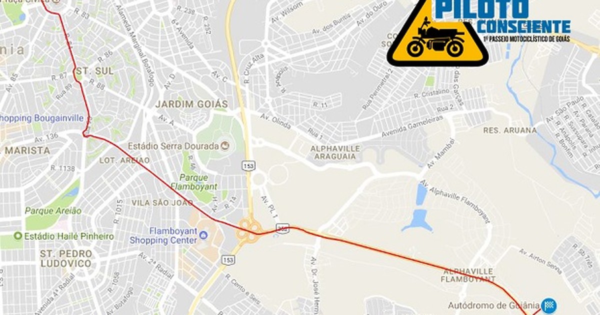 Participe do 1º Passeio Motociclístico em Goiânia, Goiás