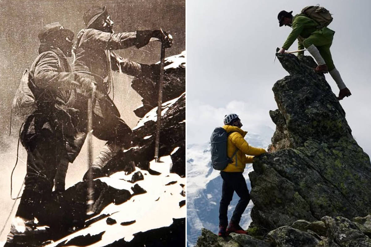Atleta realiza escalada no Himalaia com equipamento da década de 1924