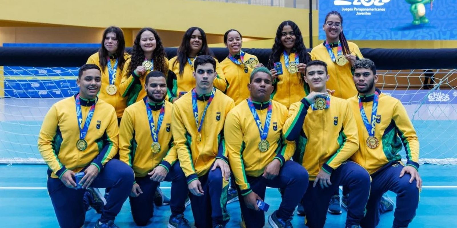 Brasil conquista duas medalhas de ouro no goalball durante o Parapan de Jovens.